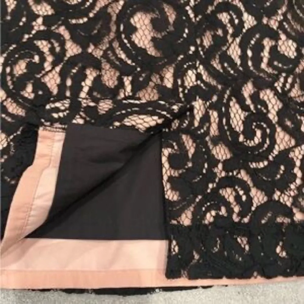 Strapless Black Lace Overlay Cocktail Dress